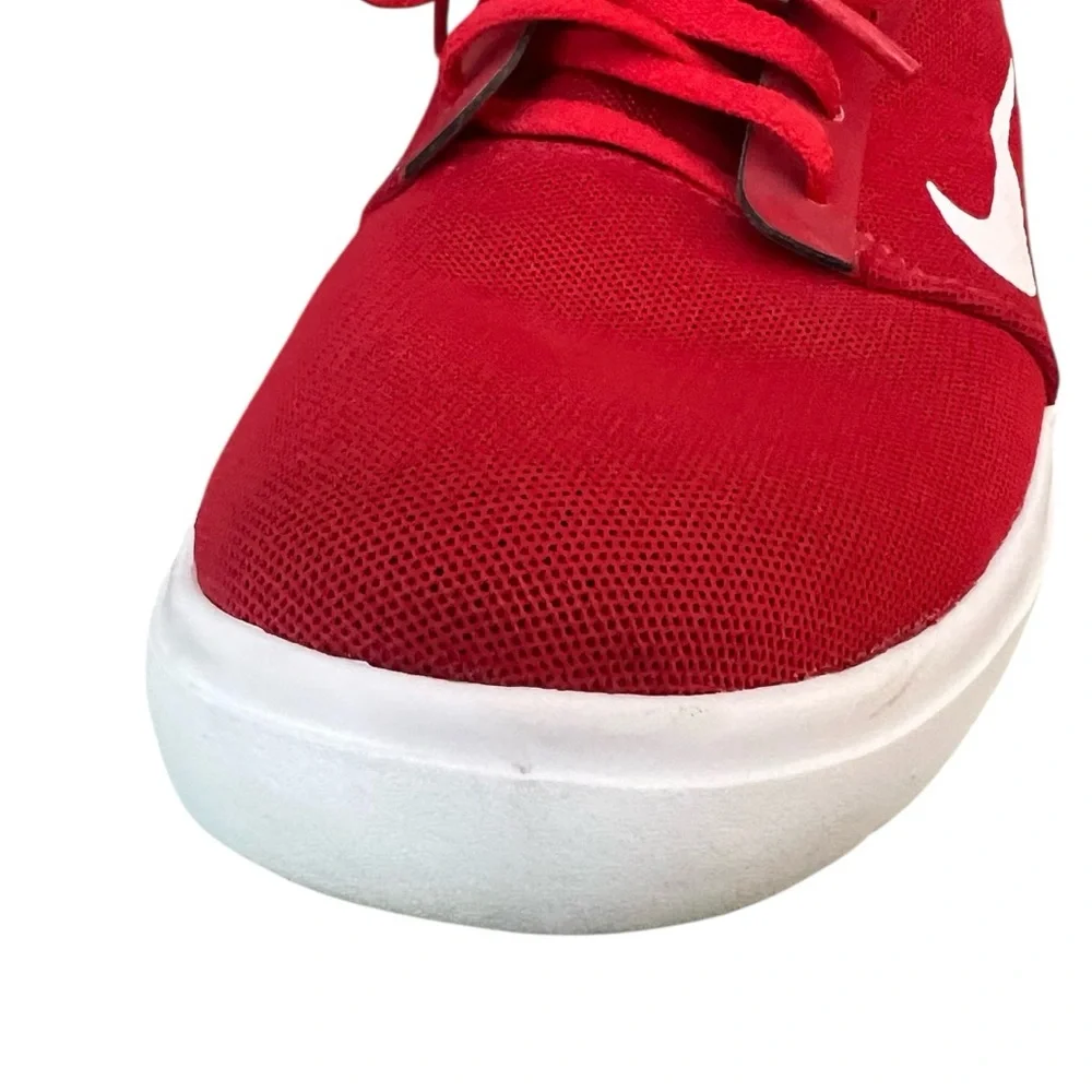 Nike SB Portmore Ultralight Men’s 8.5 skater red and white lace up sneakers